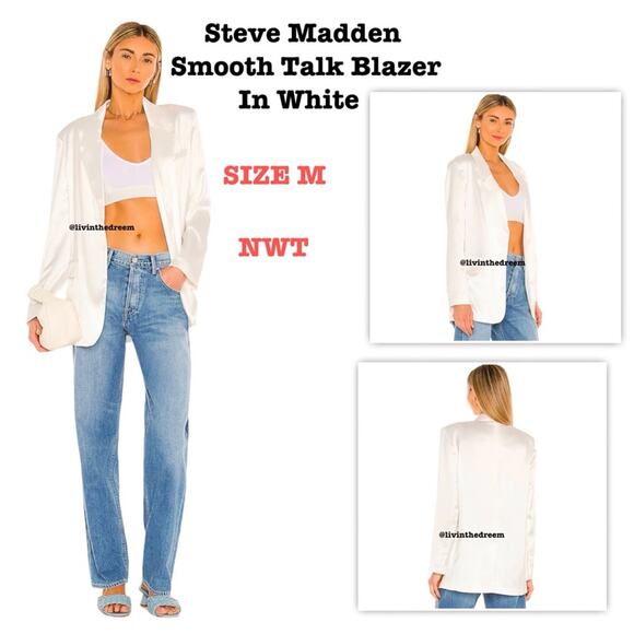 STEVE MADDEN Smooth Talk Blazer in White SZ M $110 - Picture 1 of 14